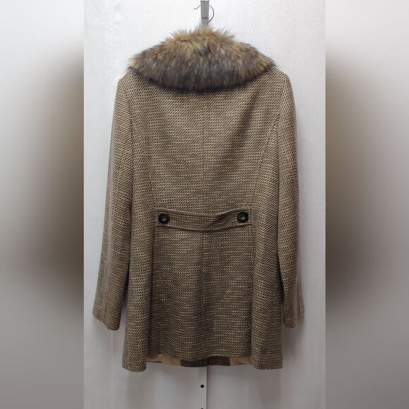 Caslon Tweed Coat w Removable Faux Fur Collar Sz L - Picture 12 of 12